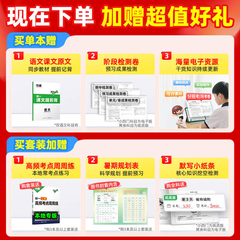 2026秋万唯预习视频课七年级上册语文数学英语生地道法历史小升初衔接新初一暑假预习教材同步名师视频讲解初中基础知识预习练习册