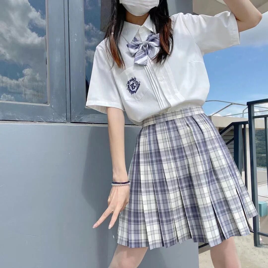 原创正版JK制服温柔一刀JK格裙沙华百褶裙春夏学生学院风套装班服-图0