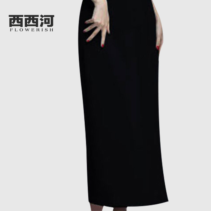 赫本风中长款气质小黑裙新款连衣裙 西西河连衣裙
