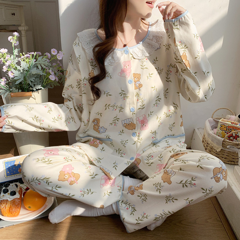 带胸垫月子服春秋纯棉产后孕妇哺乳睡衣夏季薄款吸汗产妇喂奶家居,淘宝优惠券,粉丝福利购,淘宝优惠卷