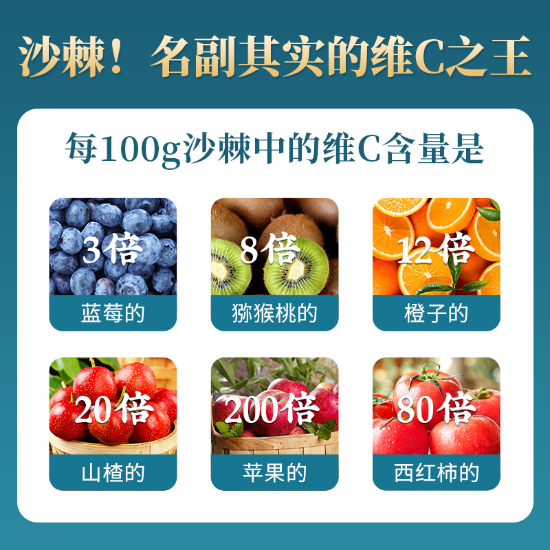 新疆大果沙棘果粉茶原浆沙棘油冻干粉120g新疆原产特产旗舰店正品-图1