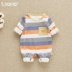 Trẻ sơ sinh mùa xuân và mùa thu nam quần áo trẻ em một mảnh cotton lưới màu đỏ dễ thương romper trẻ em mùa thu quần áo dài tay - Áo liền quần áo trẻ em Áo liền quần
