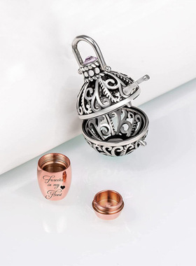 琴音珠宝拉骨灰盒项链吊坠镂空可打开Forever in my heart骨灰罐