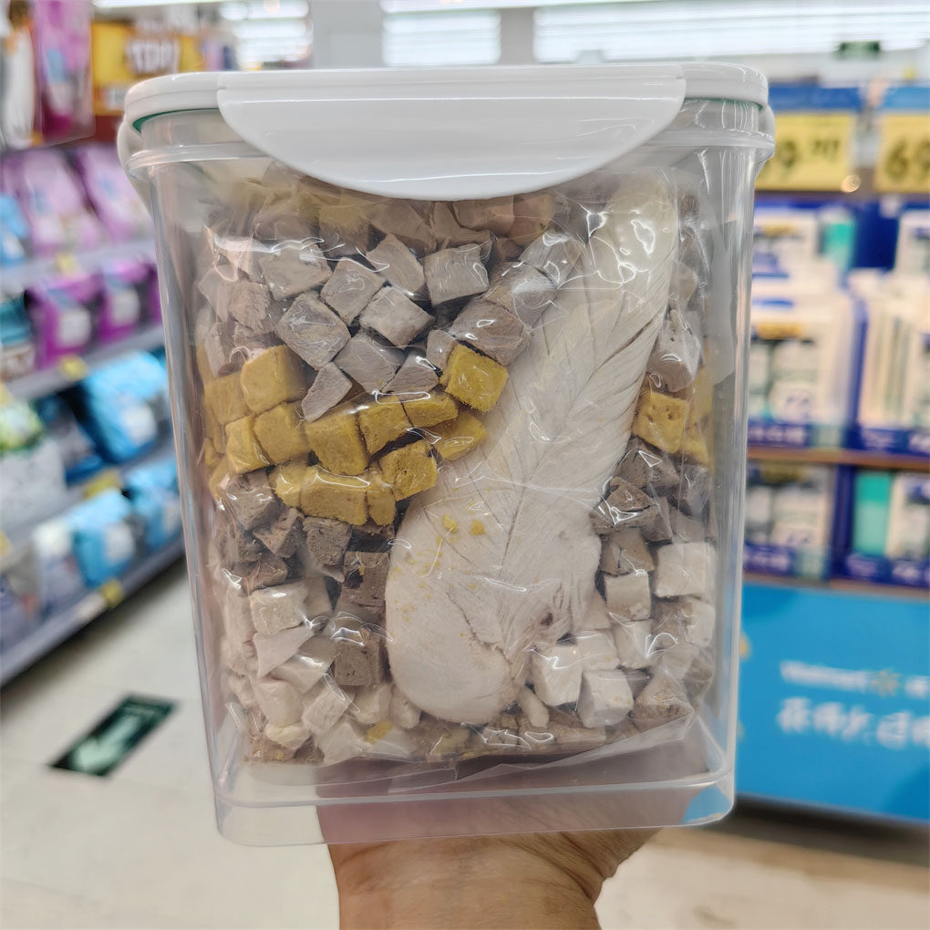 沃尔玛超市代购惠宜宠物零食六拼冻干桶500g成年犬猫通用鸡肉蛋黄