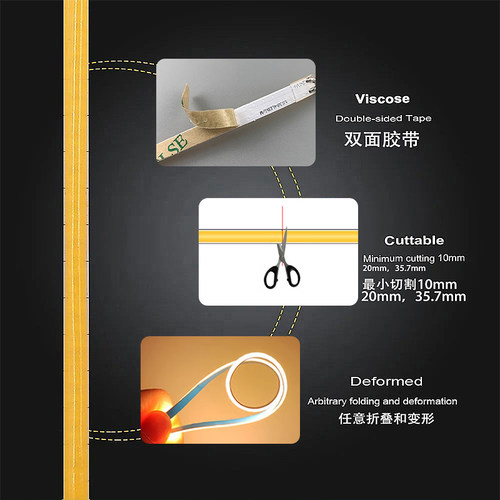 5V12V24V超细超窄灯条柔性灯丝360度发光led灯带迷你cob灯带3mm - 图2