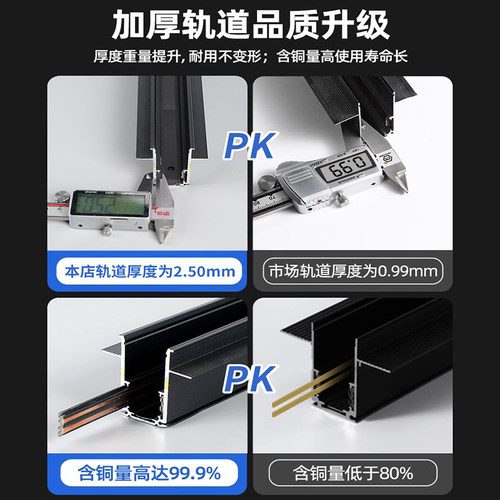 磁吸轨道灯嵌入式无主灯客厅照明泛光灯射灯暗装预埋吸磁吊顶灯槽 - 图1