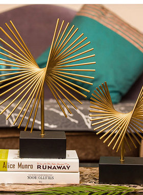 轻奢抽象几何雕塑摆件后现代金属客厅书房样板间售楼部软装饰品