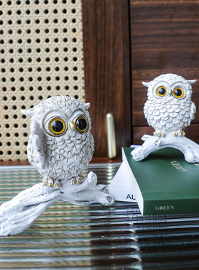 跨境美式猫头鹰树脂工艺品摆件创意家居装饰品客厅软装摆设摆件