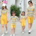 Cha mẹ cho con mặc hè 2019 mới thủy triều mẹ mẹ dây đeo mẹ và con trai thiết lập thời trang nước ngoài ba gia đình - Trang phục dành cho cha mẹ và con Trang phục dành cho cha mẹ và con