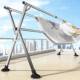 Balcony suction cup folding invisible telescopic household clothes drying rack