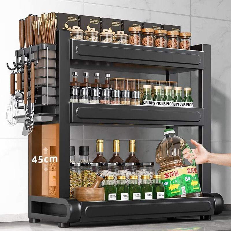 吉百居台面调料架厨房置物架家用多功能台面刀架多层调味料收纳架,淘宝优惠券,粉丝福利购,淘宝优惠卷