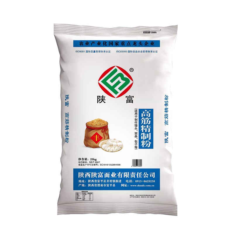 陕富高筋精制粉25kg面粉陕西小麦粉馒头面条包子商用大包装批发