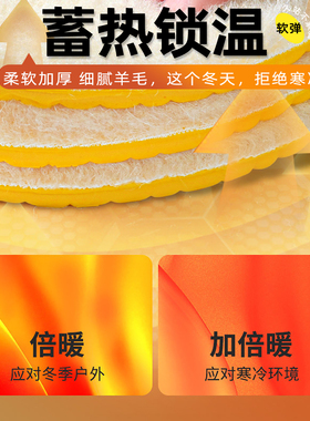 保暖鞋垫男女吸汗防臭加绒加厚防寒毛绒软底舒适羊毛冬季MRA专用