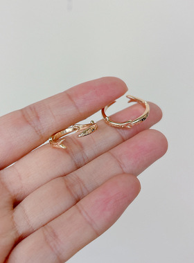 双鱼座小鱼尾开口戒指可调节