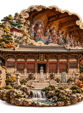 【五台山佛光寺冰箱贴】山西唐代大殿文创立体旅游打卡纪念品磁贴