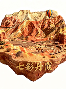 【七彩丹霞冰箱贴】甘肃张掖文创文旅地质公园旅游打卡磁吸贴饰潮