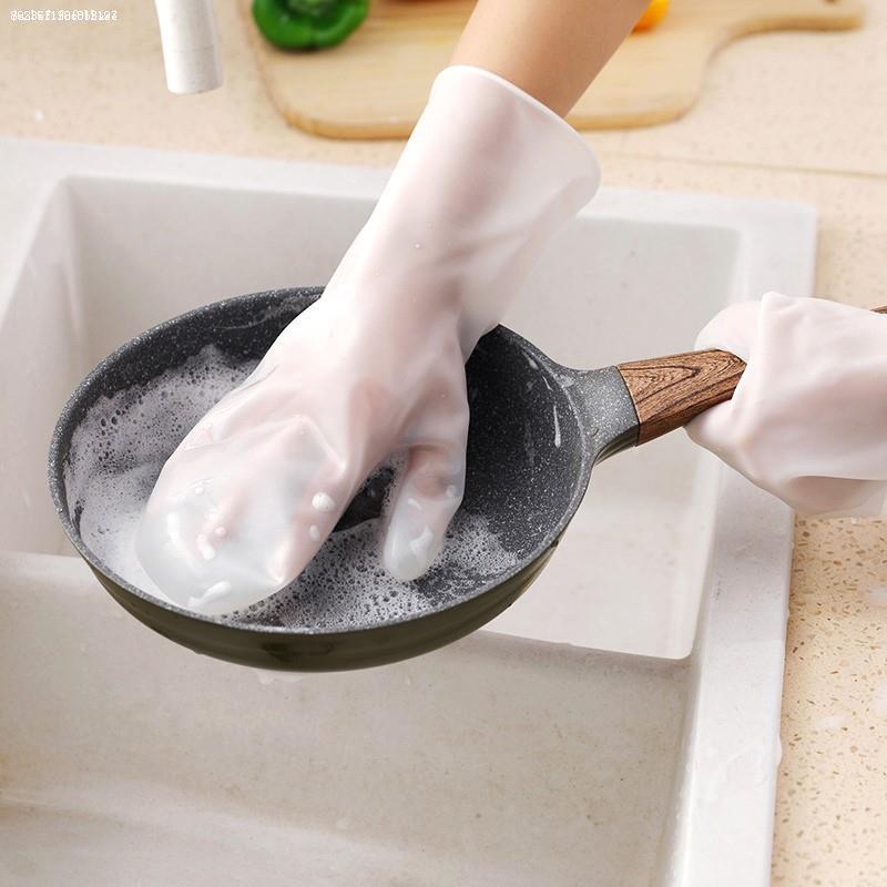 洗碗手套女防水橡胶加绒冬季厨房耐用型清洁魔术刷碗手套加厚家务
