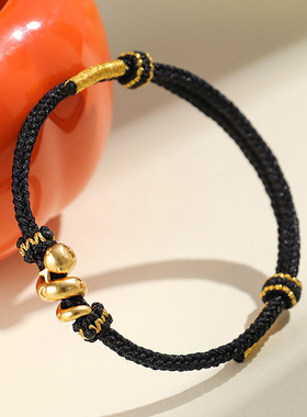 999银爱心生肖蛇转运情侣手链女本命年手工编织手绳红绳福蛇编绳