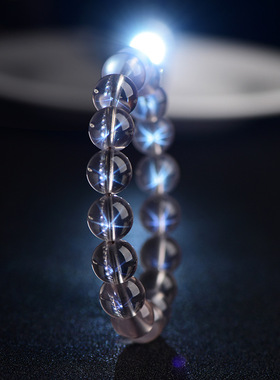 久雅水晶 天然星光粉水晶手链时尚 星光粉简约手链 厂家直销