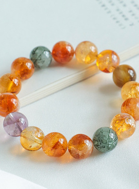 【招财暴富2.0】天然黄水晶黄塔晶手链女金虎眼财运事业水晶手串