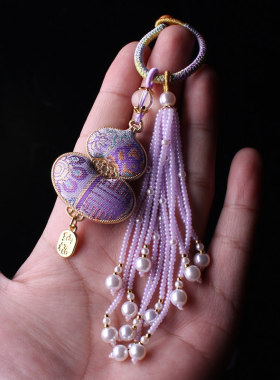 非遗成品宋锦葫芦挂件流苏包挂古风汉服挂饰diy车挂配饰古扇配件