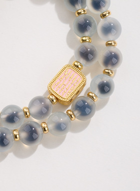 天然五行糖心玛瑙手链串珠女五条经溏心玛瑙双圈手饰手串礼物批发