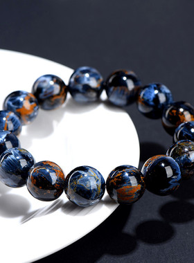 久雅水晶 天然7A级蓝色彼得石手链彼得石圆珠DIY饰品手串配珠批发