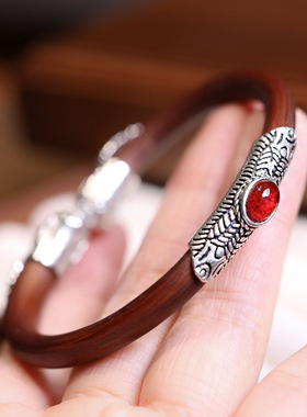 藏式天然野生山南无节鸡血藤手镯手饰男女情侣款有节木藤镯批发