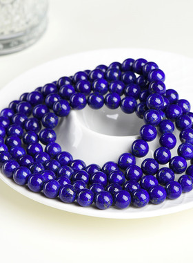 久雅水晶 天然老矿青金石圆珠手链 帝王青金是散珠手串 厂家直销