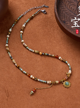 源头工厂批发INS风多宝项链女轻奢小众天然石百搭高级感锁骨链