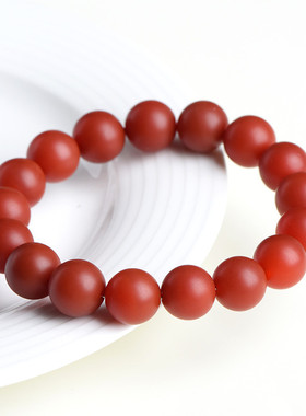 久雅水晶 天然柿子红色玛瑙圆珠手串  老料红玛瑙散珠手链 厂家直