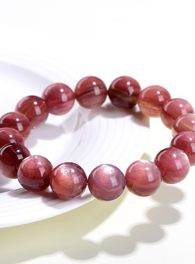 久雅水晶  粉锂云母圆珠手串 粉锂云母散珠手链 厂家直销