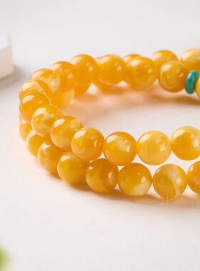 二代蜜蜡葫芦手链串珠女士轻奢高级感文玩佛珠手饰手串爆款批发