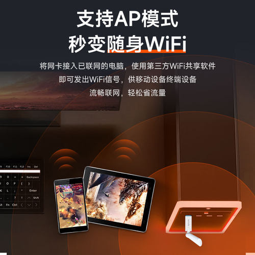 腾达免驱动WiFi6无线网卡USB增强台式机笔记本电脑随身wifi发射器接收器即插即用300m迷你网络信号新版U2 - 图2