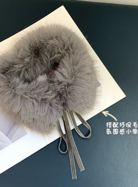 塞纳温暖整个冬天 环保毛毛围巾女冬季韩系氛围感外搭保暖围脖
