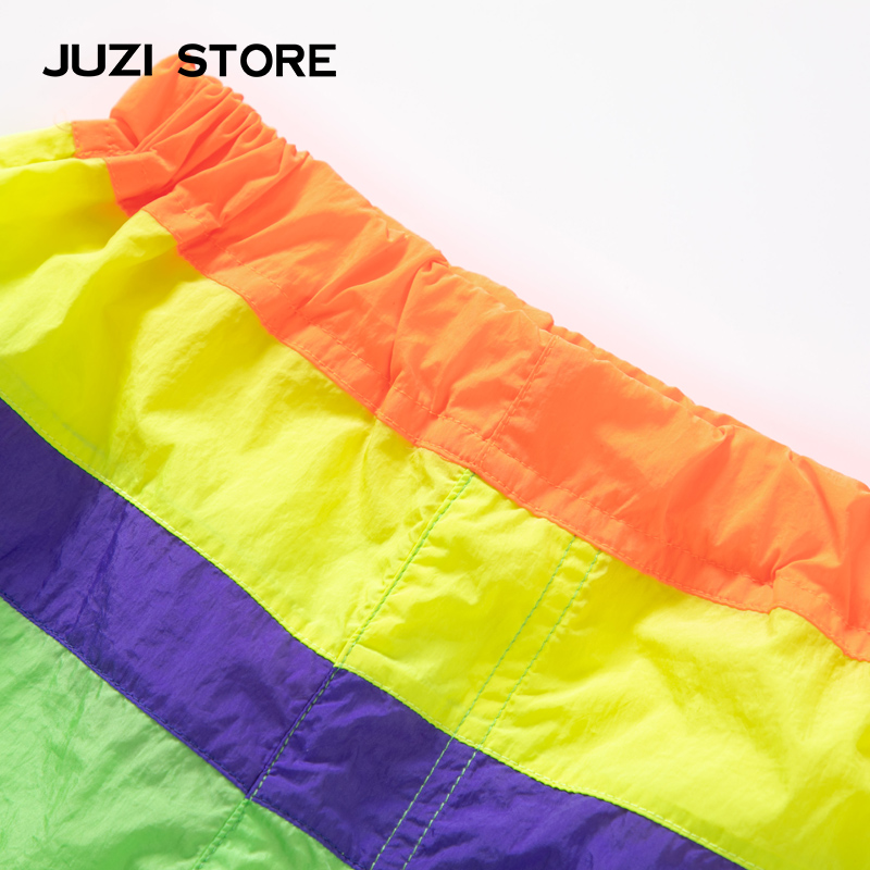 JUZI STORE童装锦纶荧光色拼接下装短裤中性男童女童1120201 - 图2