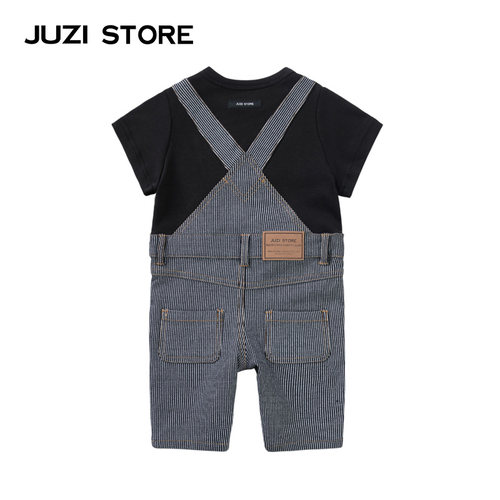 JUZI STORE连体衣童装针织牛仔条纹假两件婴儿连体服中性1023533 - 图1