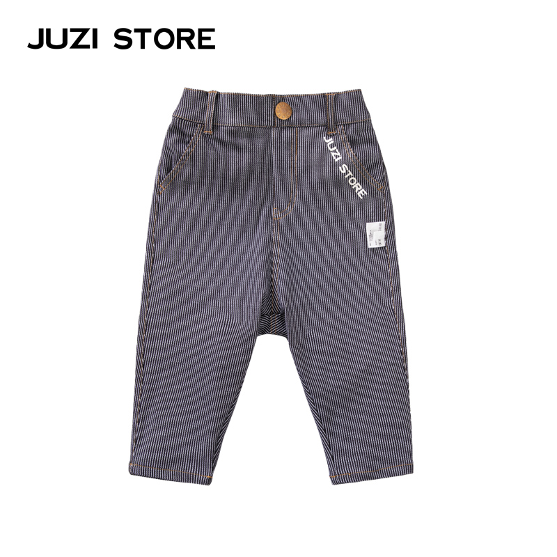 JUZI STORE童装春秋新品针织牛仔条纹基本下装长裤男女童1010417