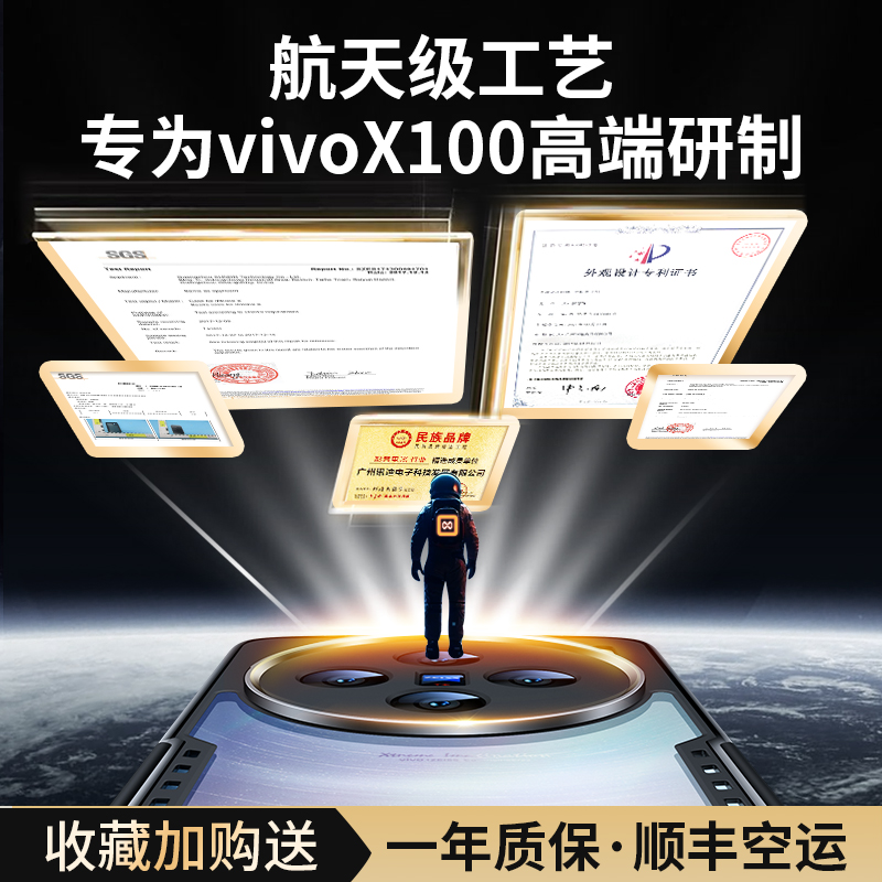 顺丰】讯迪适用于vivox100手机壳x100pro防摔新年镭射纹超薄散热新款保护套pro+高级硅胶全包镜头网红男女 款 - 图0