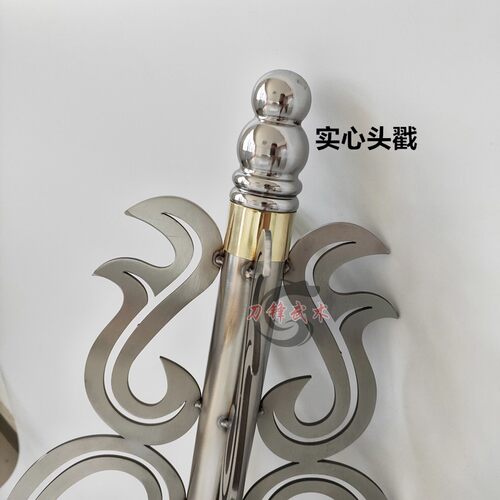 不锈钢九环禅杖出家人用品法杖地藏不锈钢锡杖和尚僧人摆件寺庙 - 图3