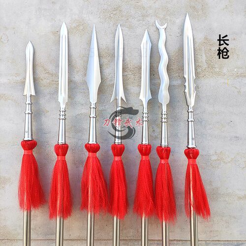 武术红缨枪不锈钢霸王枪丈八蛇矛赵子龙枪六合大枪太极长枪未开刃 - 图1