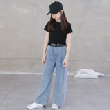 Джинсы, тонкие штаны, детское термобелье, коллекция 2021, подходит для подростков, свободный прямой крой