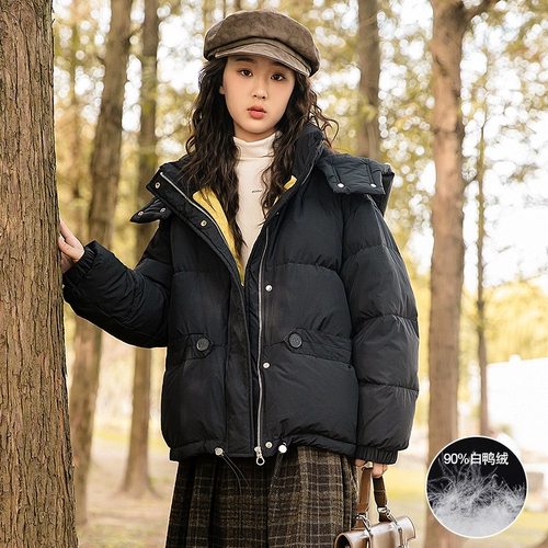 Пуховик, утепленная бархатная легкая и тонкая короткая куртка, в западном стиле, подходит для подростков, утиный пух