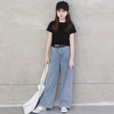 Джинсы, тонкие штаны, детское термобелье, коллекция 2021, подходит для подростков, свободный прямой крой