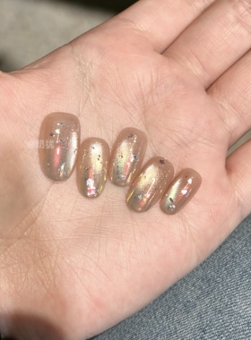 【月迷津渡】轻奢高级感极光人鱼姬猫眼纯手工穿戴甲美甲成品贴片