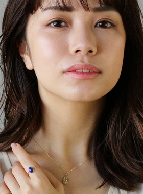 日本代购银座ginza rim天然青金石椭圆形指环18K金彩色宝石戒指女