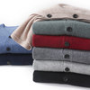 Jacket 100% pure wool sweater knitted cardigan V-neck