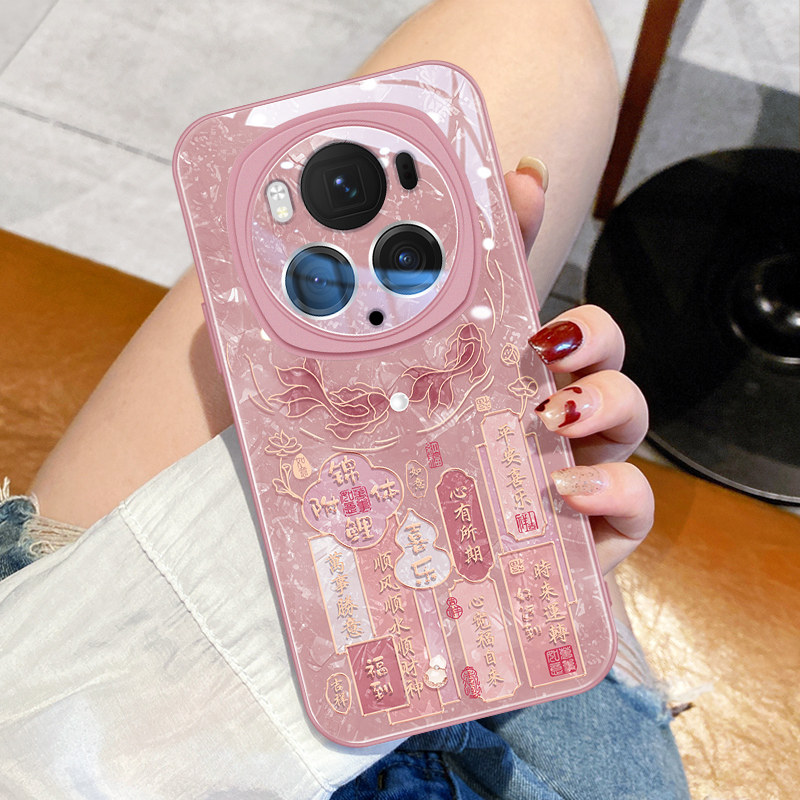 创意锦鲤适用荣耀magic8pro手机壳新款华为magic7带镜头膜magic4全包防摔3高级国风6pro好运文字6防摔5保护套 - 图3