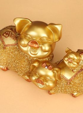 家居装饰品客厅创意电视柜酒柜金猪招财摆件工艺品乔迁开业礼品