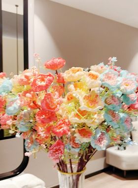 轻奢高档仿真花摆设杜鹃